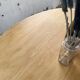Oval farmhouse table oak 1960