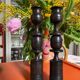 Pair of ebony candlesticks
