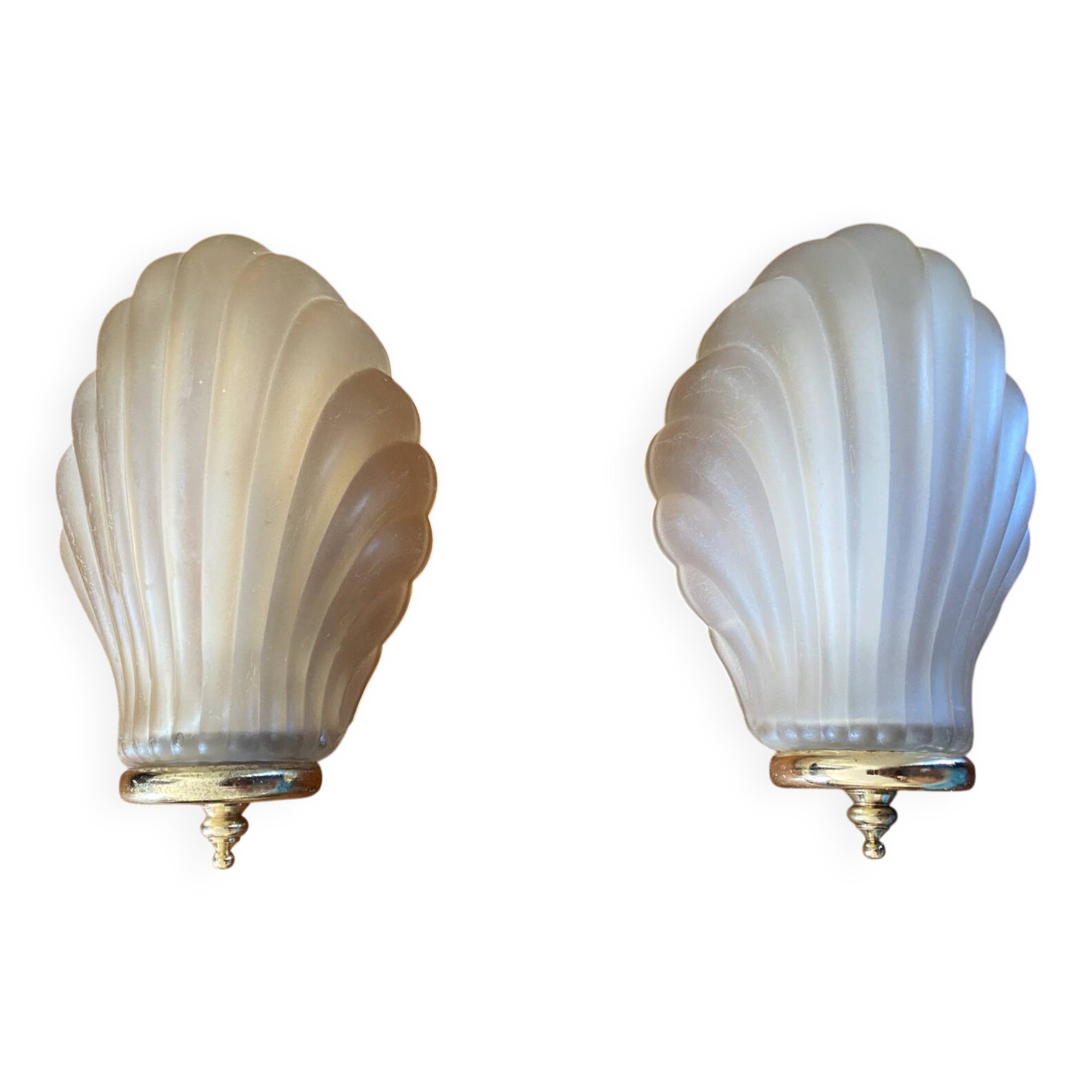 Pair of Art Deco shell wall lights