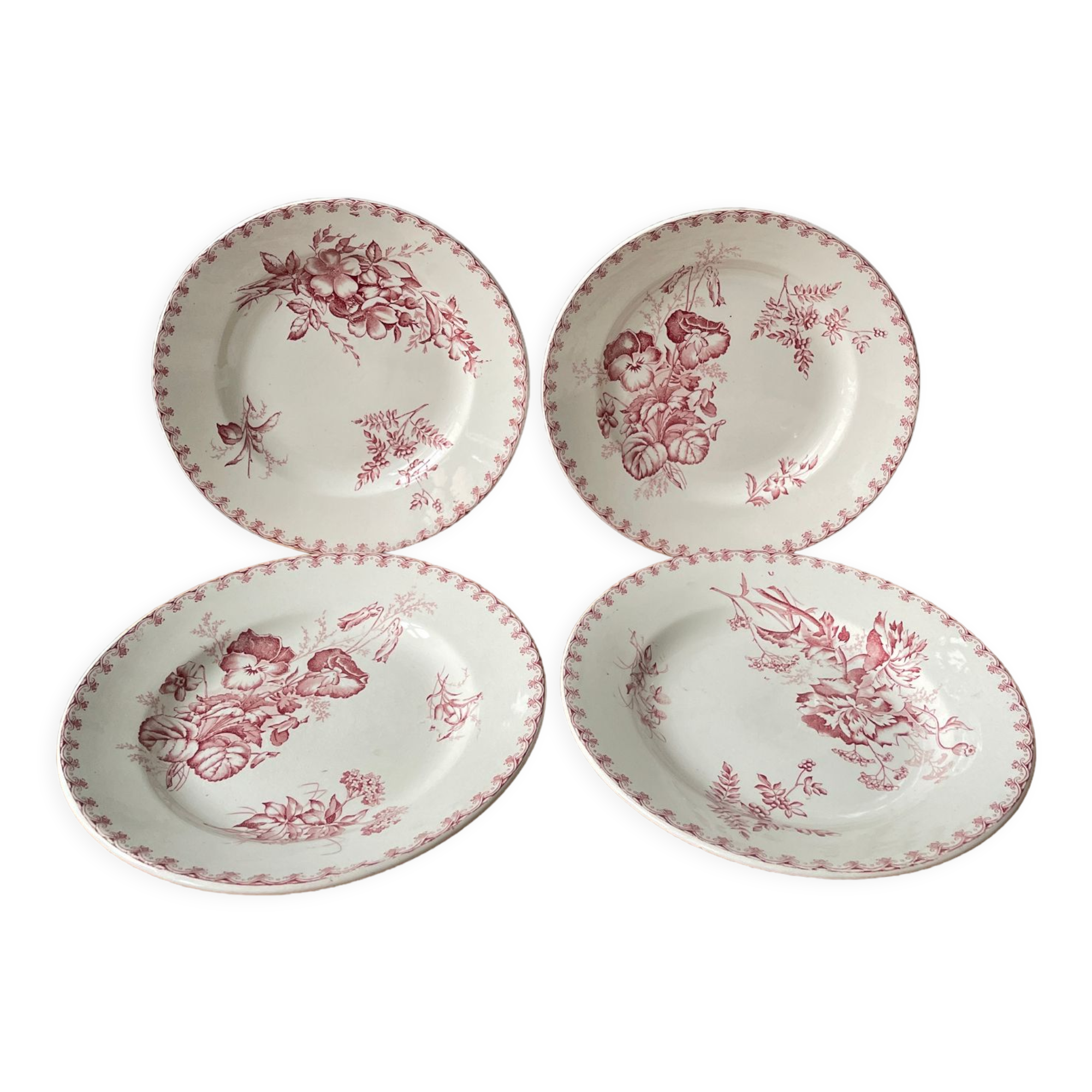 Set of 4 flat plates "Vega" U&C Sarreguemines