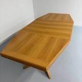 Antique octagonal solid wood extendable table, Girsberger design