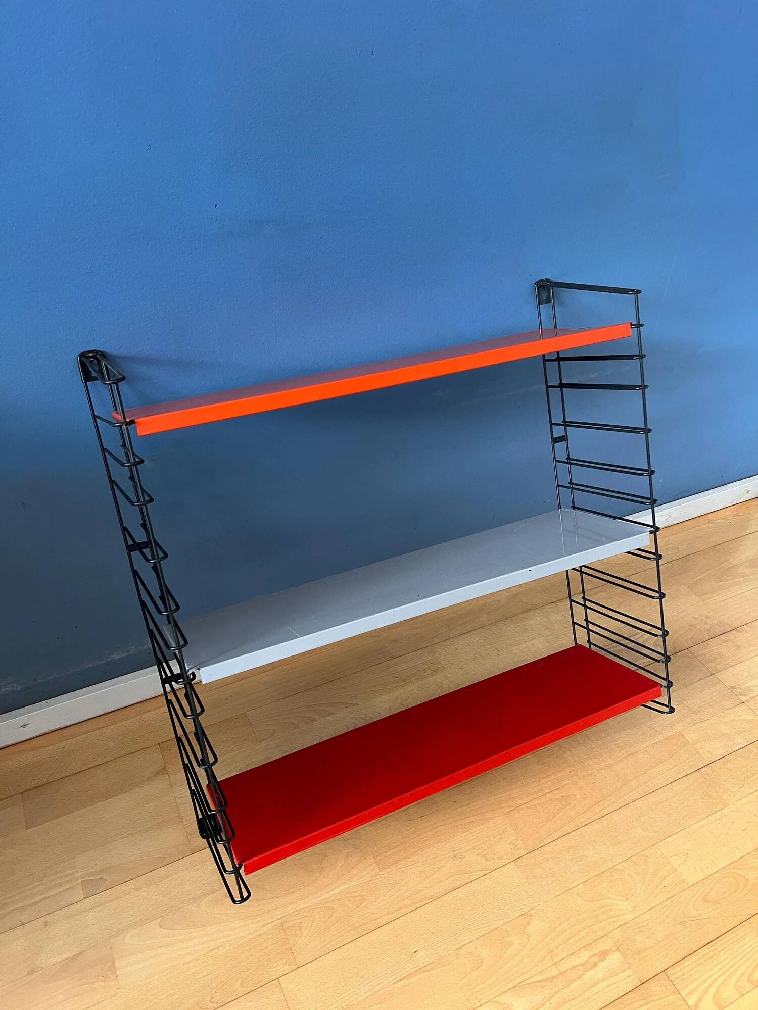 Orange, red and gray Tomado vintage modular wall system - shelves - unit