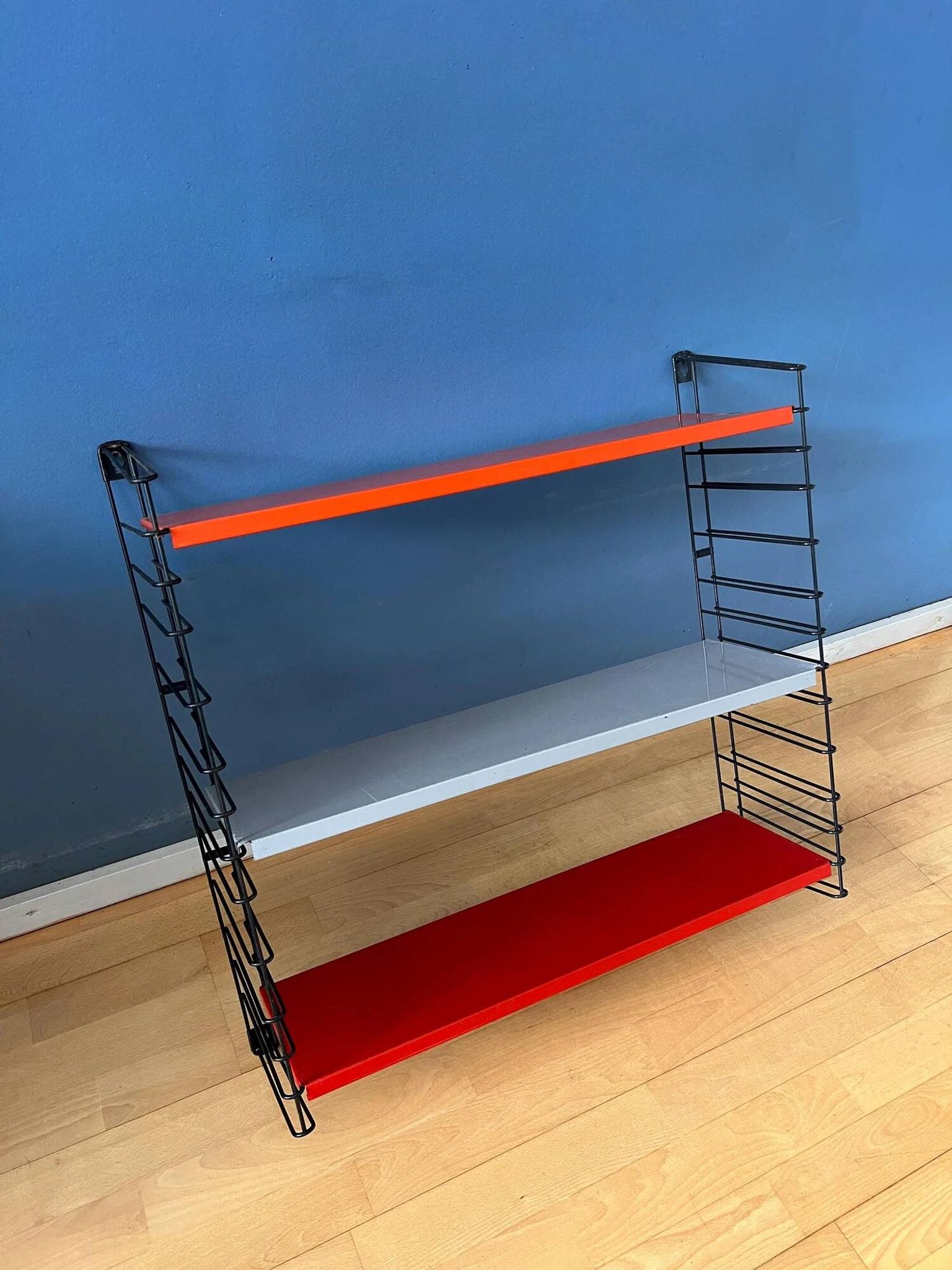 Orange, red and gray Tomado vintage modular wall system - shelves - unit