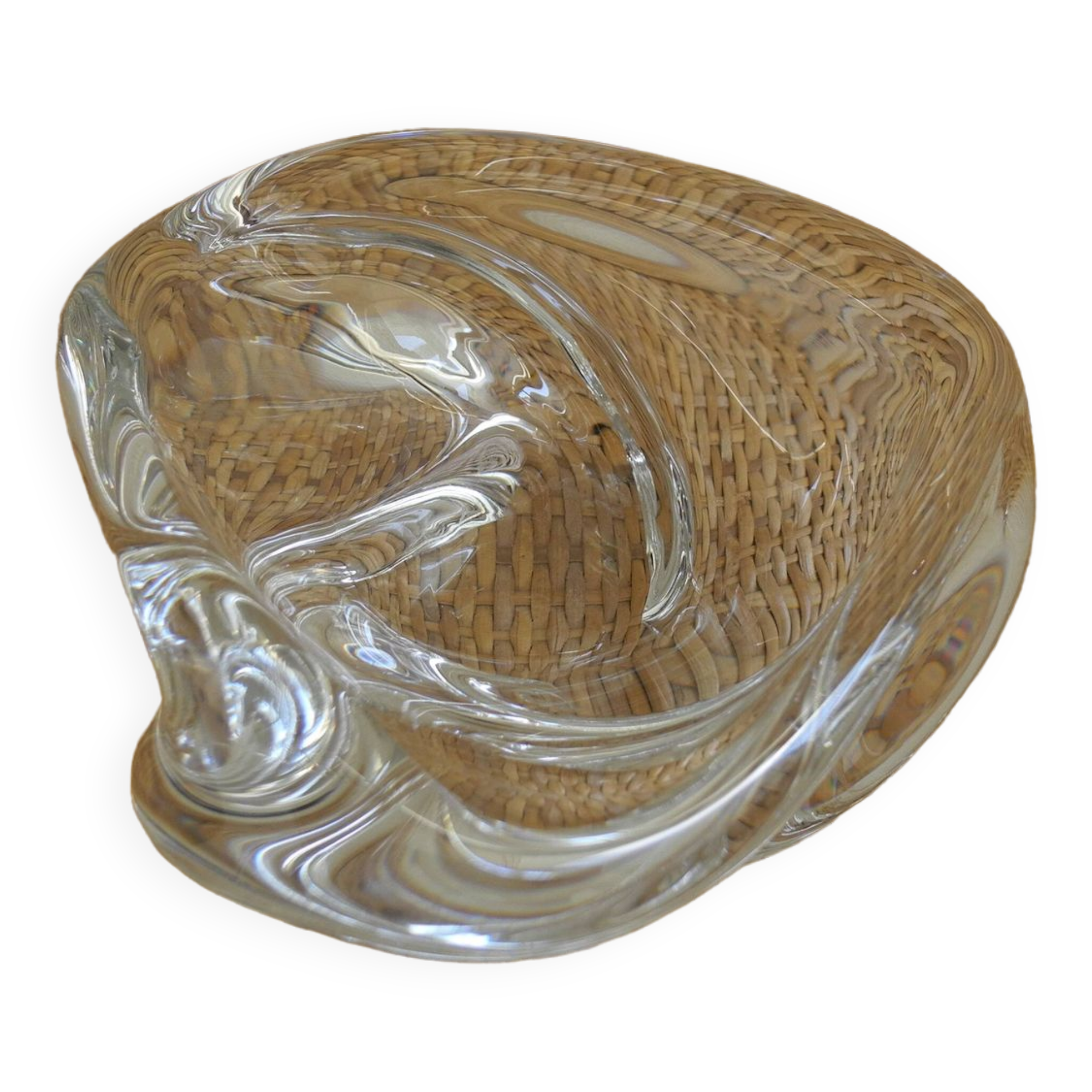 Saint Louis crystal pocket emptier vintage decorative ashtray