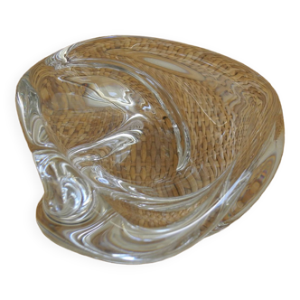 Empty pocket crystal Saint Louis vintage decorative ashtray
