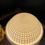 Vintage table lamp large porcelain globe Bernardaud Limoges J.J Prolongeau - Circa 1960