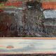 Vintage Abstract Kulo Green Oil Painting 1970s