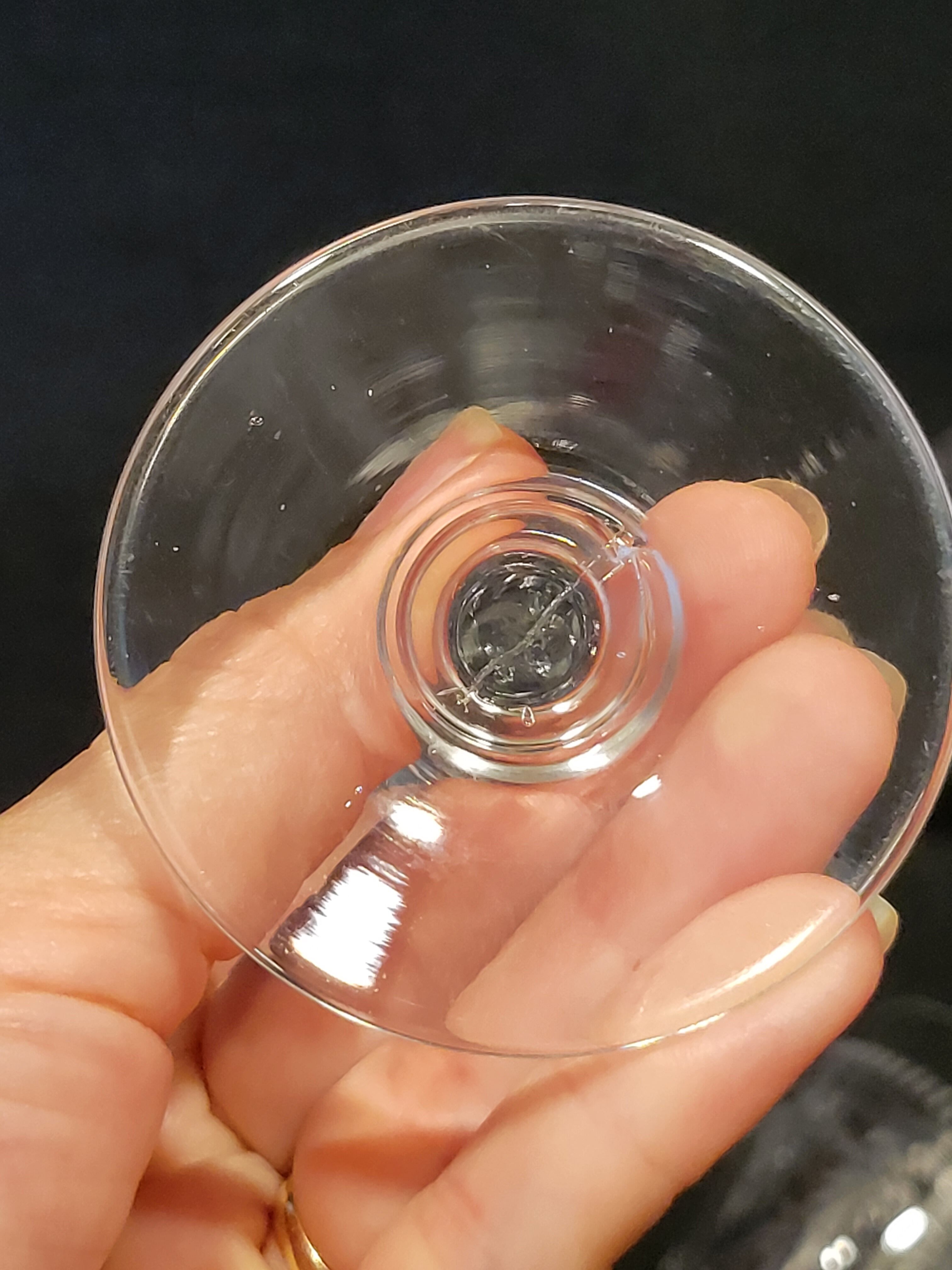 6 old glasses with engraved baccarat crystal wine stems