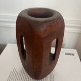 Brutalist wooden vase from the 80s