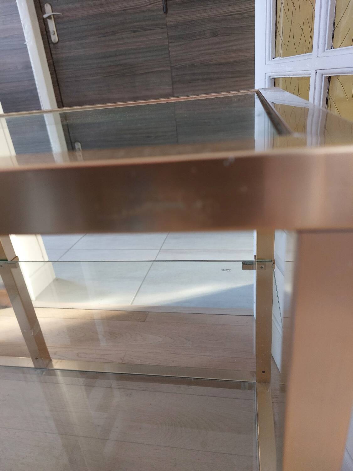 Vandel glass and brass shelf