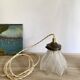 Hanging lamp, 2 m fabric cable, porcelain ceiling rose