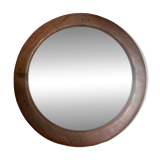 Round wooden mirror