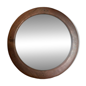 Round wooden mirror