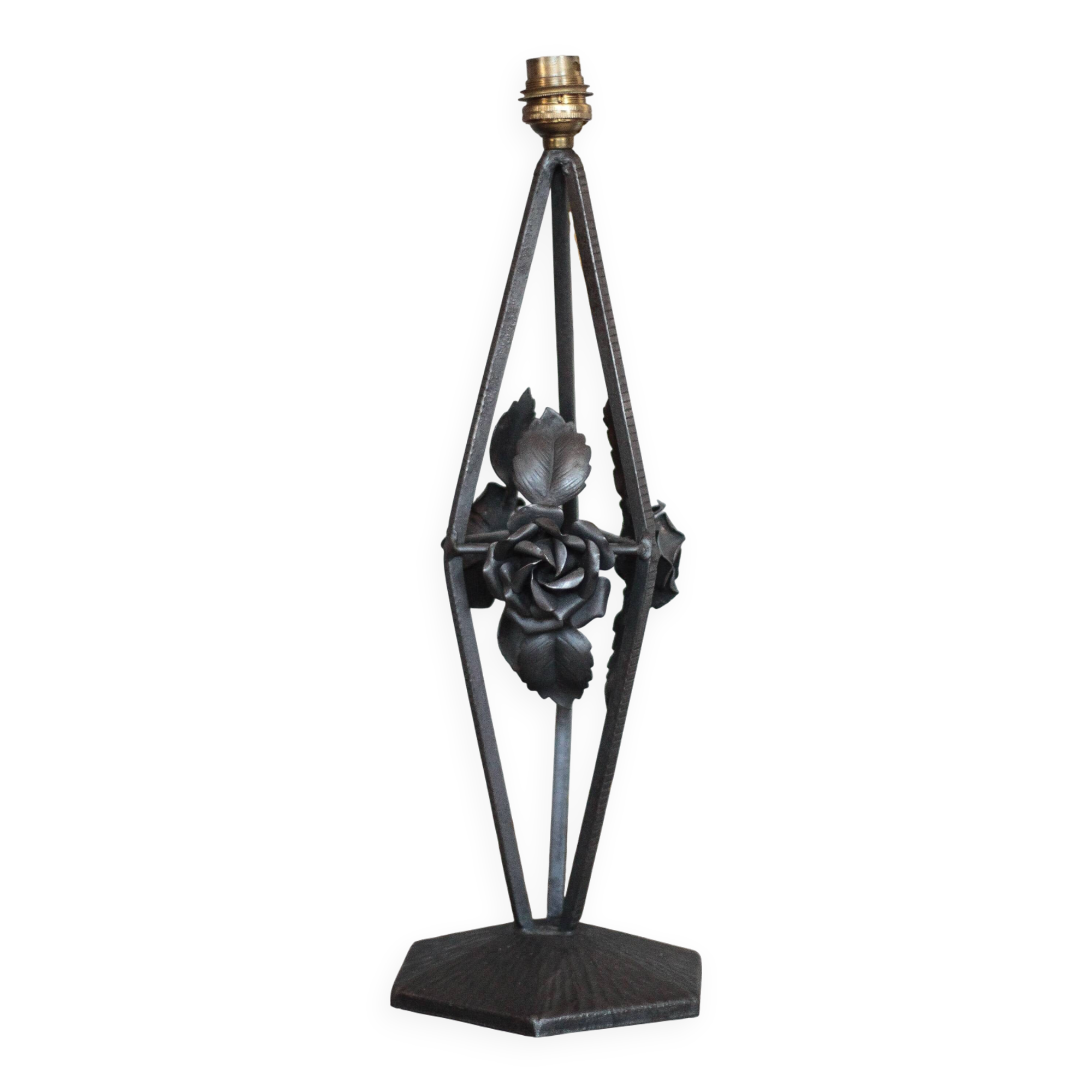 Vintage wrought iron lamp, table lamp, ironwork, lamp