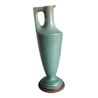 Grand vase vintage des années 30 en céramique Sarreguemines