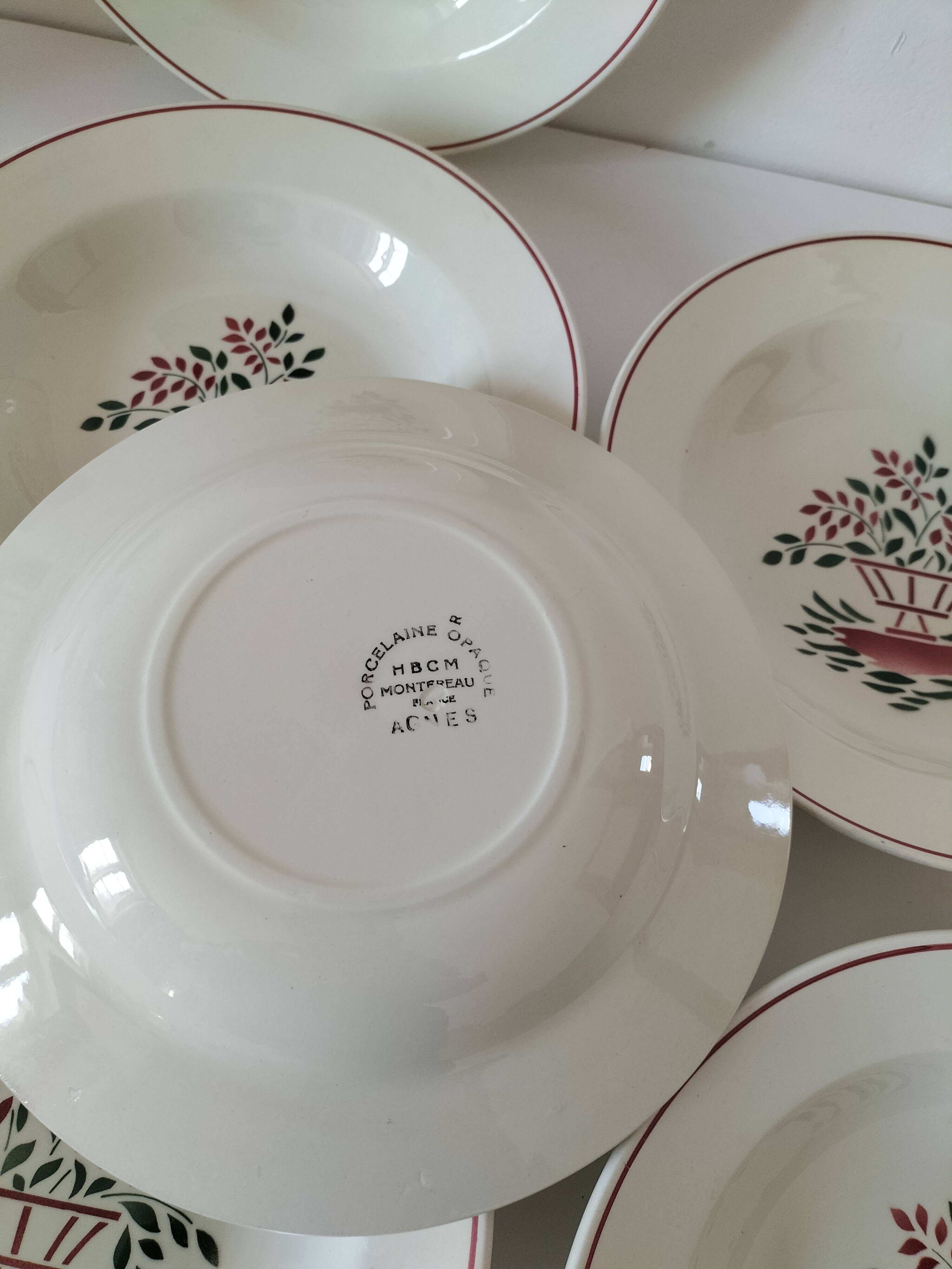 Assiettes HBCM modèle Agnès