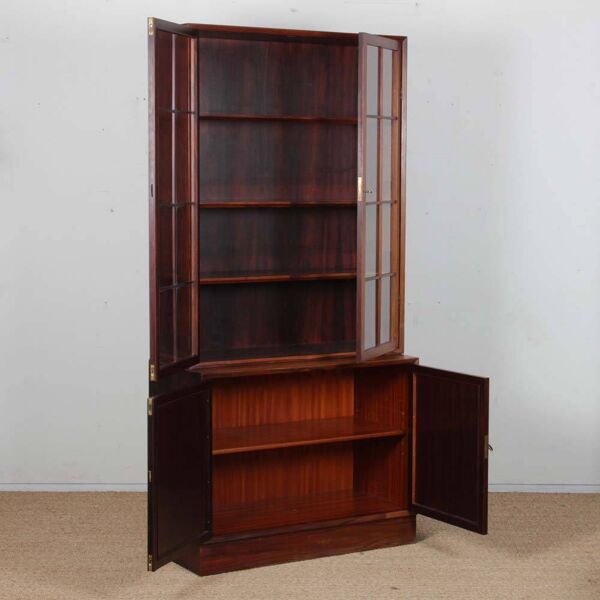 Meuble vitrine/bibliothèque en palissandre par Lyby mobler, 1960
