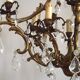 10 Light 5 Sided Bronze and Crystal Cage Chandelier