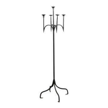 Neo‑Gothic Wrought‑Iron Candelabrum, France 19th Century