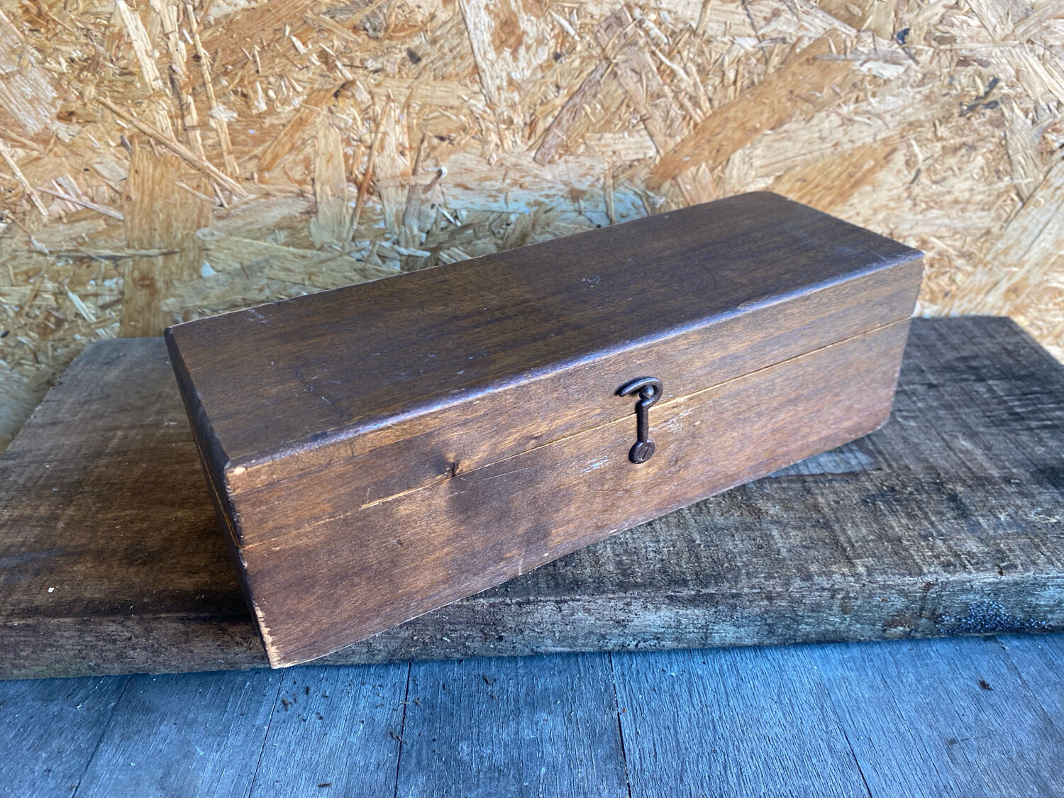 Antique Writing Desk Set Vintage Wooden Storage Box #D89