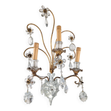 Large Italian Wall Sconce in Cut Crystal