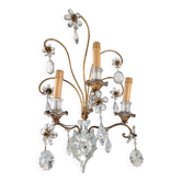 Large Italian Wall Sconce in Cut Crystal