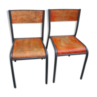 Pair of old school chairs mullca