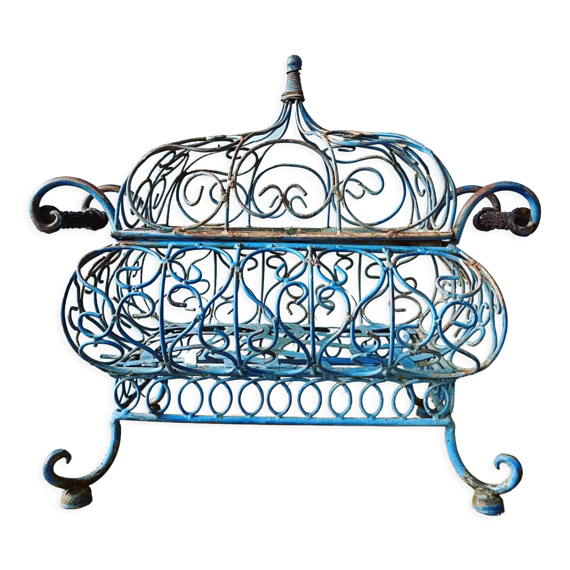 Decorative wrought iron basket