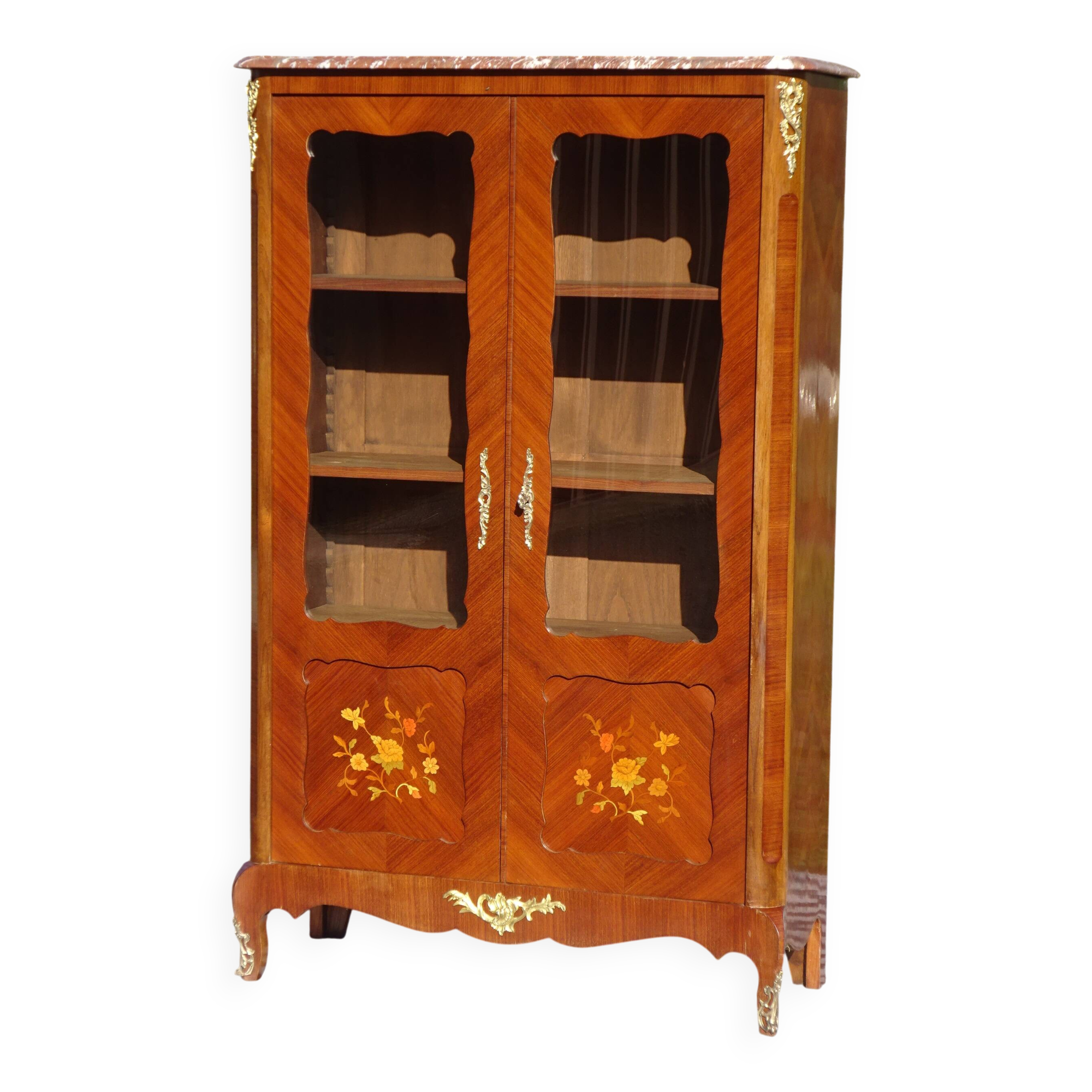 Louis XV library in rosewood marquetry