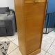 1960s office filing cabinet with curtains