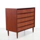 Vintage Danish design wide chest of drawers in teak