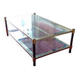 Table basse en verre et dorée