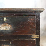 Commode Indienne 4 tiroirs patinée noir