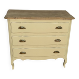 Commode ancienne relooké beige crème