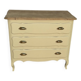 Old chest of drawers refurbished in beige cream