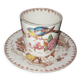 Cup+saucer. lunéville earthenware. tits. 1950