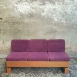 Old sofa design retro purple couch 60s