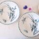 Hollow plates x5, Gien, Glaieul pattern, iron earth
