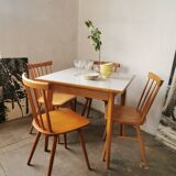 Square dining table, wood and formica, 1960s
