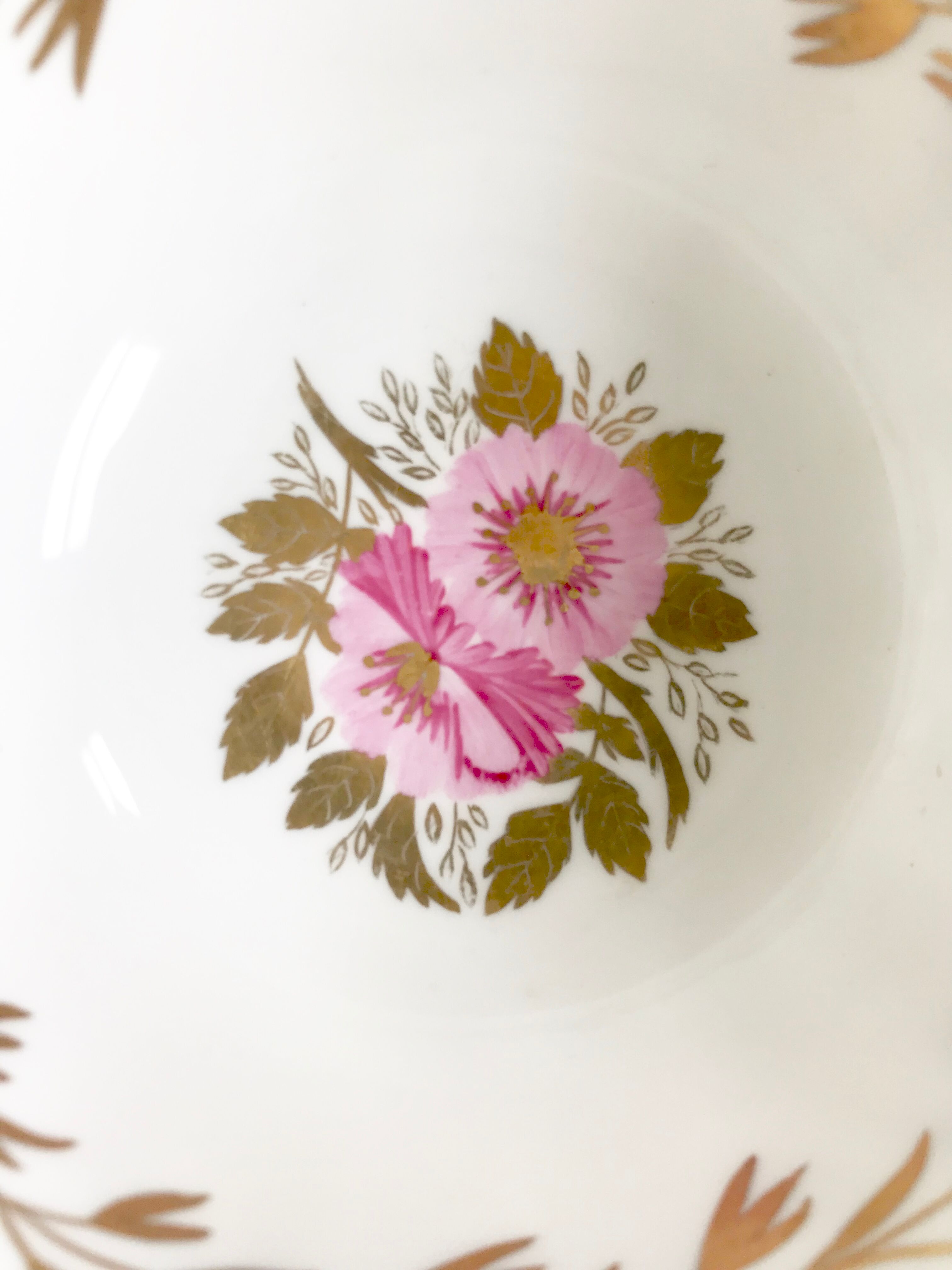 English porcelain bowl decorated with flowers