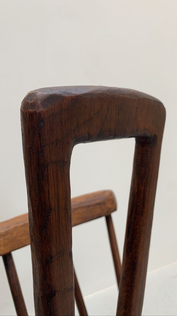 Porte-revues brutaliste en bois massif, années 60