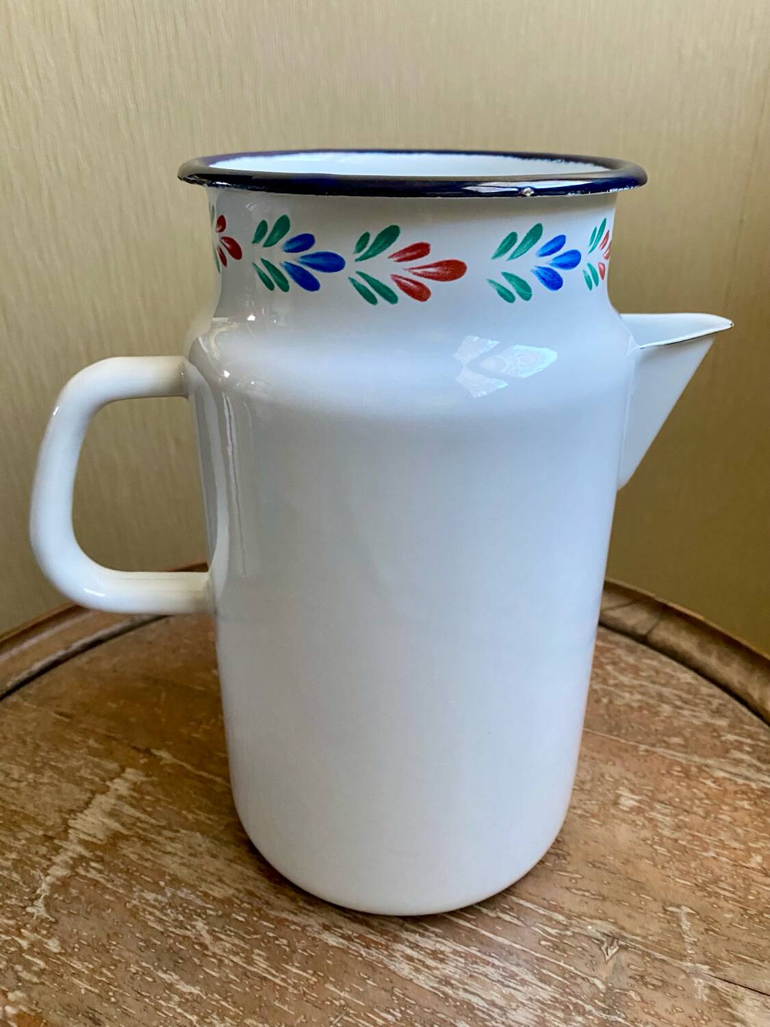 Grand, piché, par/cafetière folklore, breton vintage en émail