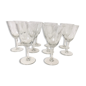 10 verres à vin, cristal