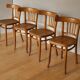Set of 6 chairs bistro baumann wooden clear vintage