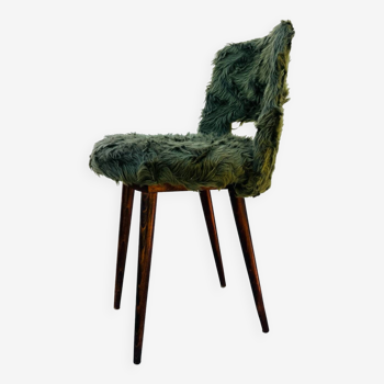 Chaise moumoute originale année 70 green