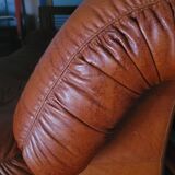 Red leather sofa, Italian design, 1970s, manufacturer: PelleRossi