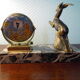 Perpetual calendar on marble base with marble patinated regulated decoration, 60s