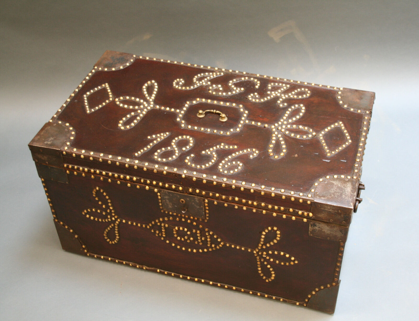 19th century studded chest