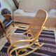 Rocking-chair en bois courbé et cannage