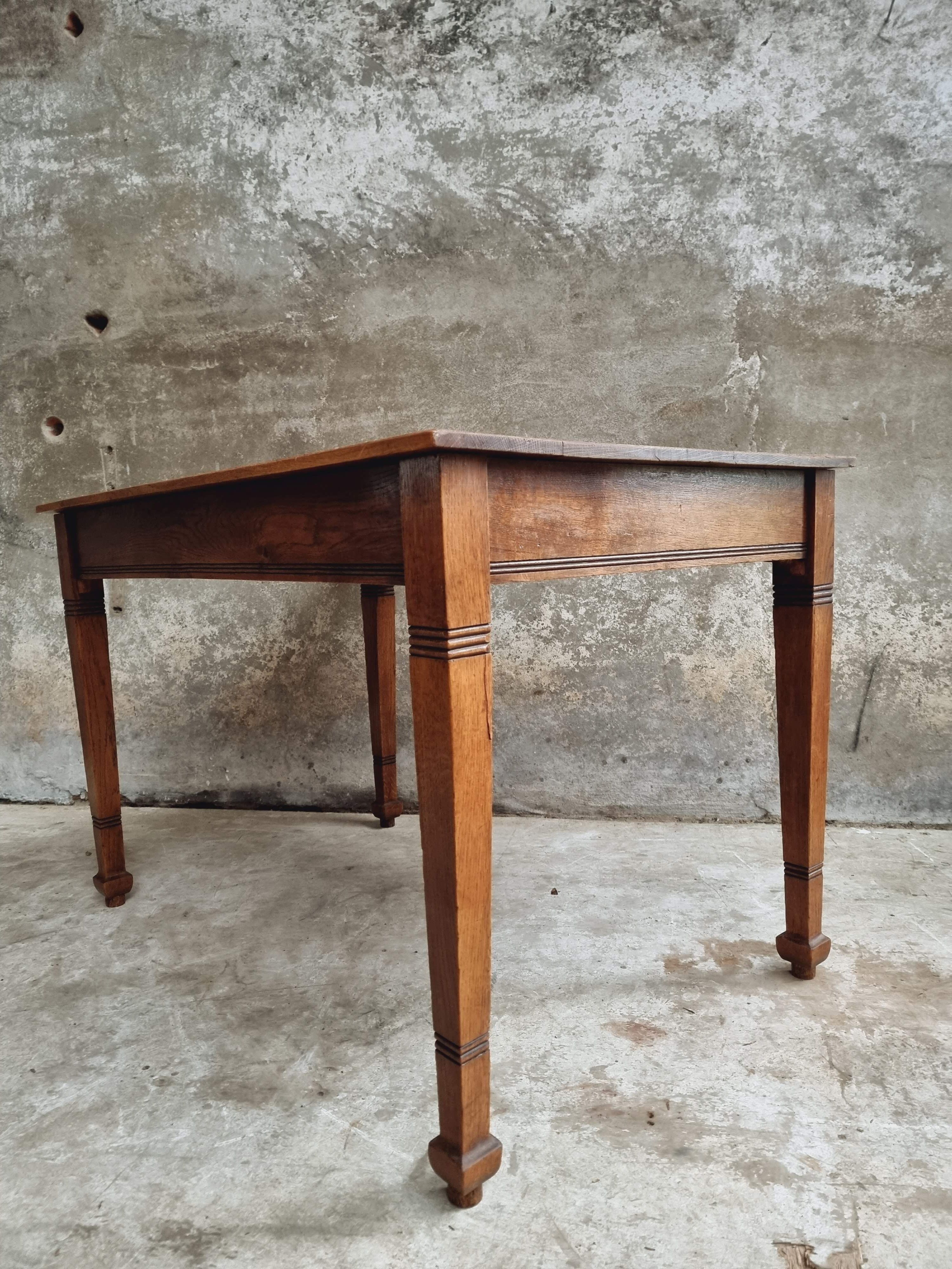 Antique oak table office table or kitchen table